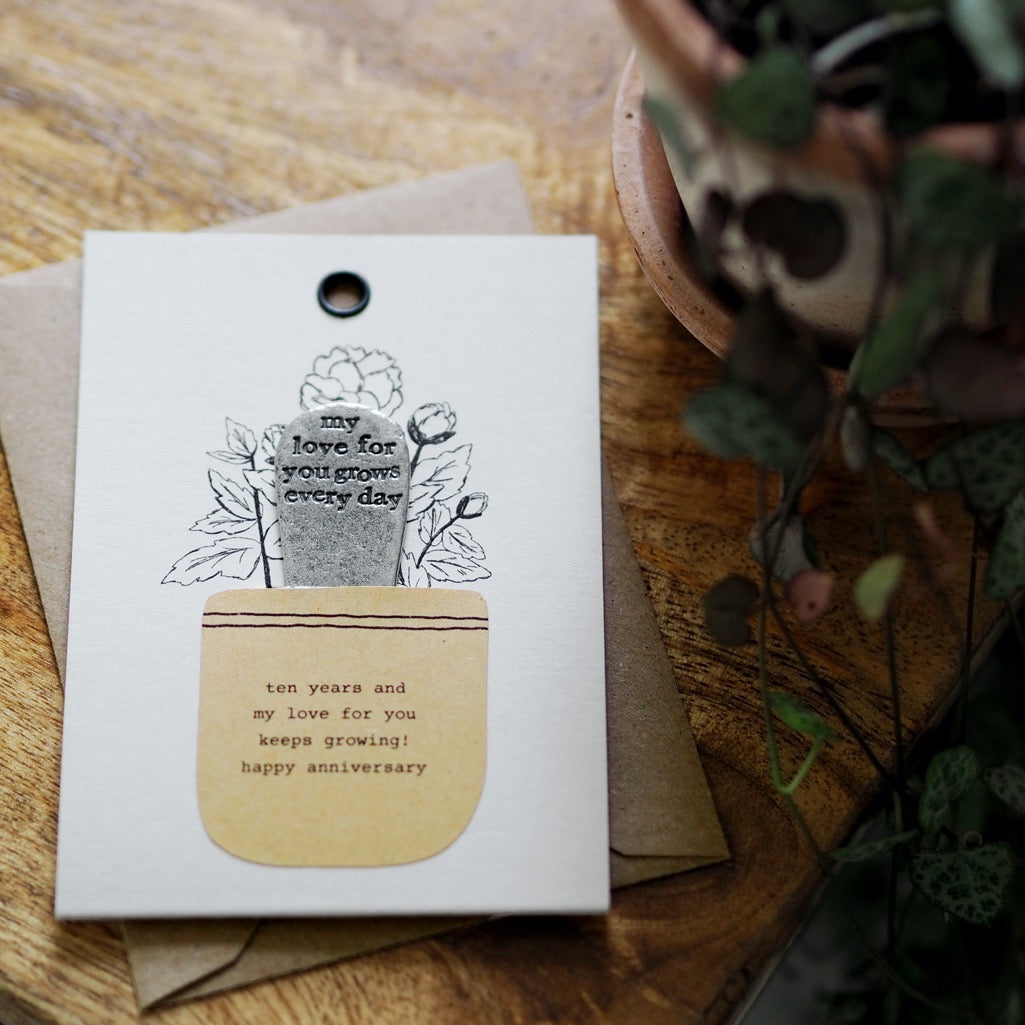 Personalised 'My Love For You Grows Every Day' Plant Marker