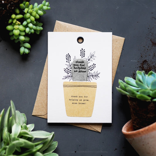 Personalised 'Thank You For Helping Me/Us Grow' Plant Marker
