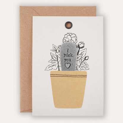 Personalised 'I Pick You' Plant Marker