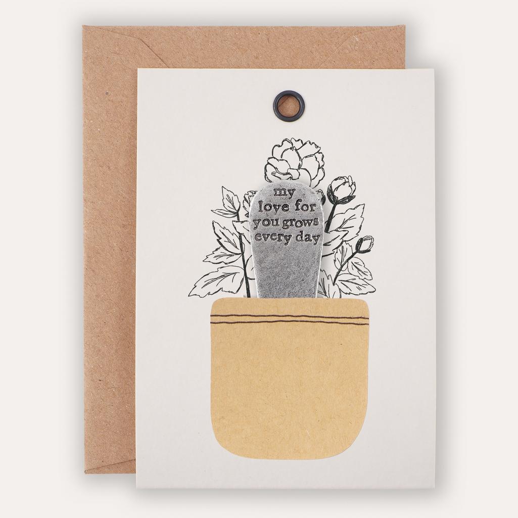 Personalised 'My Love For You Grows Every Day' Plant Marker