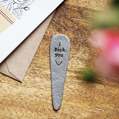Personalised 'I Pick You' Plant Marker