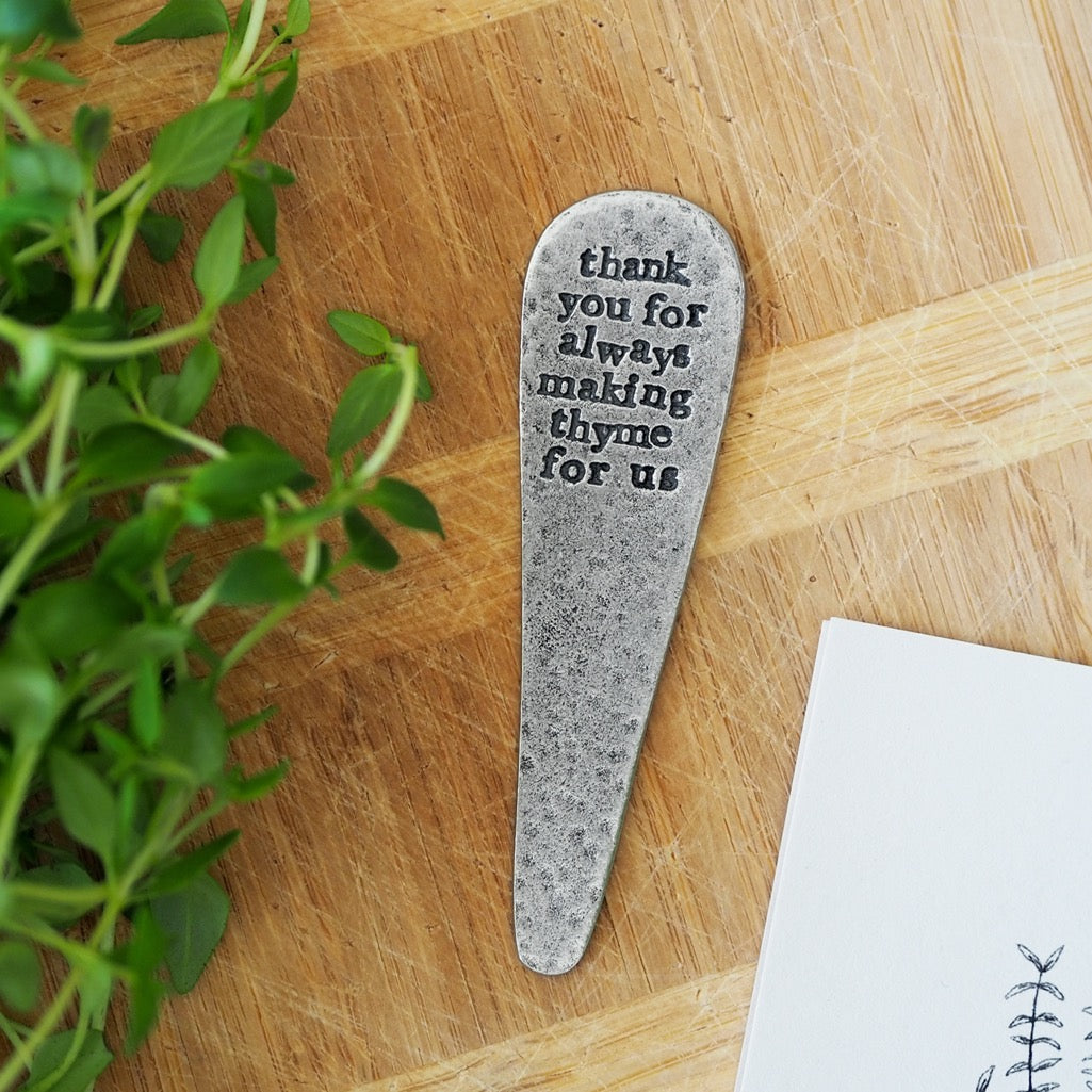 Personalised 'Thank you for Always Making Thyme For Me/Us' Plant Marker