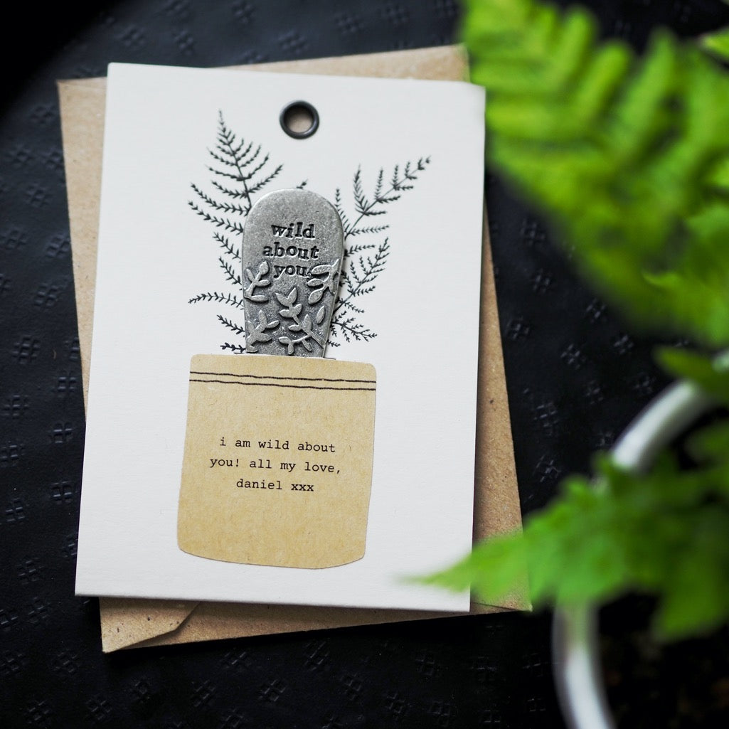Personalised 'Wild About You' Plant Marker